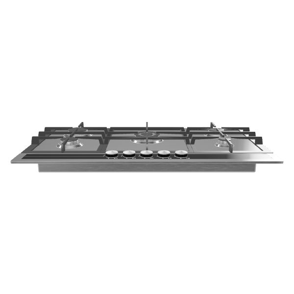 Sleek Stainless Steel Gas Cooktop 3D Model - 3D Model