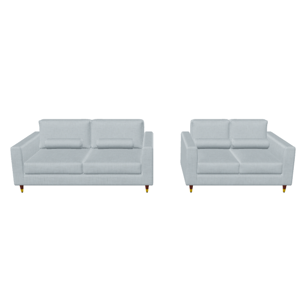 Stylish Modern Fabric Sofa Set 3D Model - 3D Model