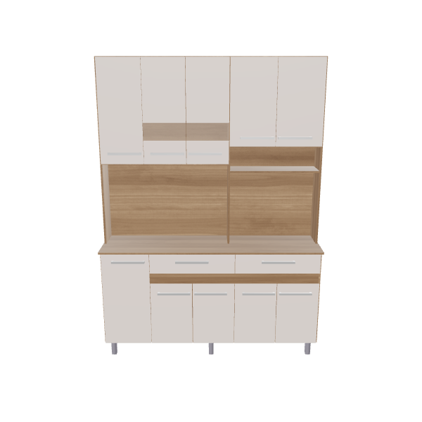 Contemporary Wooden Kitchen Cabinet 3D Model - 3D Model