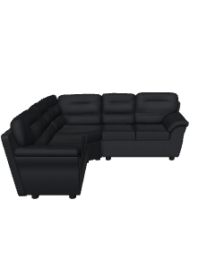 Stylish Black Sectional Sofa 3D - 3D Model