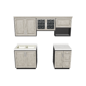 Stylish Kitchen Cabinet Set 3D - Interior 3D Model