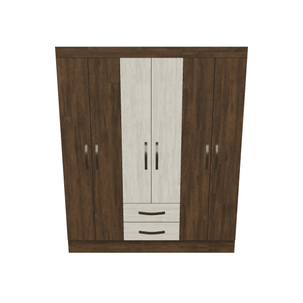 Modern Wooden Wardrobe Cabinet 3D - Furniture 3D Model