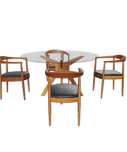 Stylish Modern Dining Table and Chair Set 3D Model - 3D Model