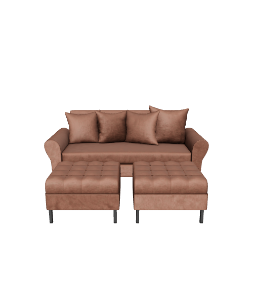 Stylish Modern Fabric Sofa 3D Model - 3D Model