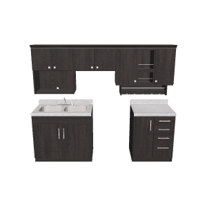 Cocina Integral Asturias Chocolate 3D - 3D Model