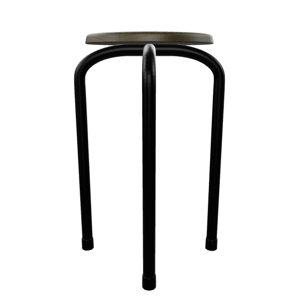 Industrial Metal Bar Stool Model - 3D Model