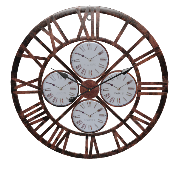 Stylish World Time Wall Clock - Interior 3D Model