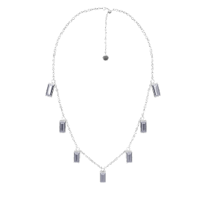 Elegant Silver Chain Necklace with Gemstone Accents - Furniture 3D Model