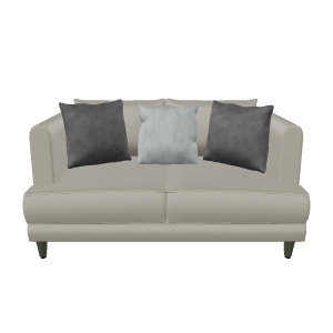Contemporary Sofa with Cushions - 3D Model