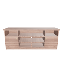 Stylish Wooden TV Stand with Shelves 3D Model - 3D Model