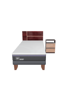 Stylish Bed with Nightstand Model - 3D Model