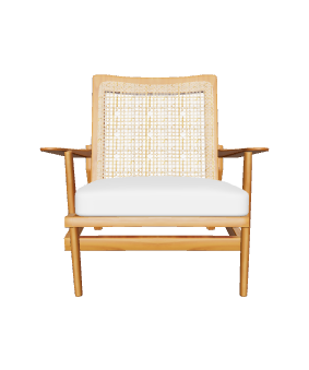 Elegant Rattan Lounge Chair 3D - 3D Model