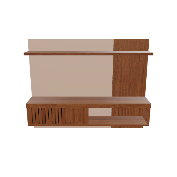 Stylish Modern Wooden Wall Shelf 3D Model - 3D Model