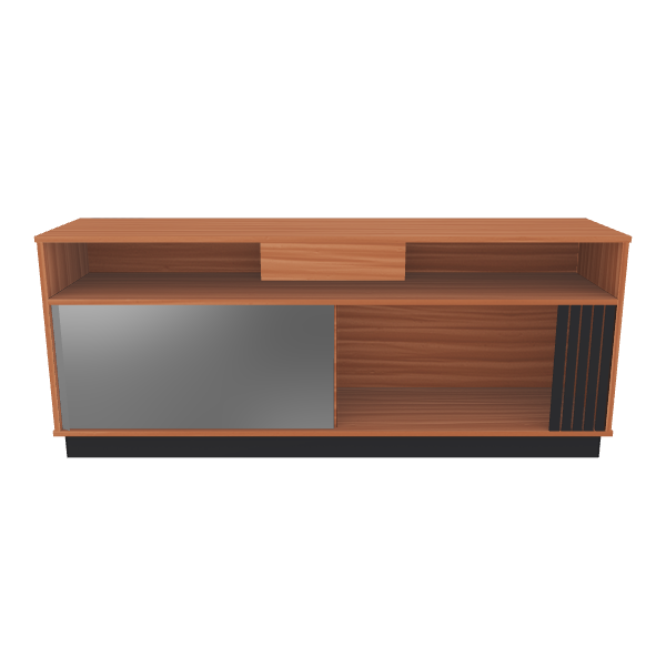 Contemporary Wooden Media Console 3D Model - 3D Model