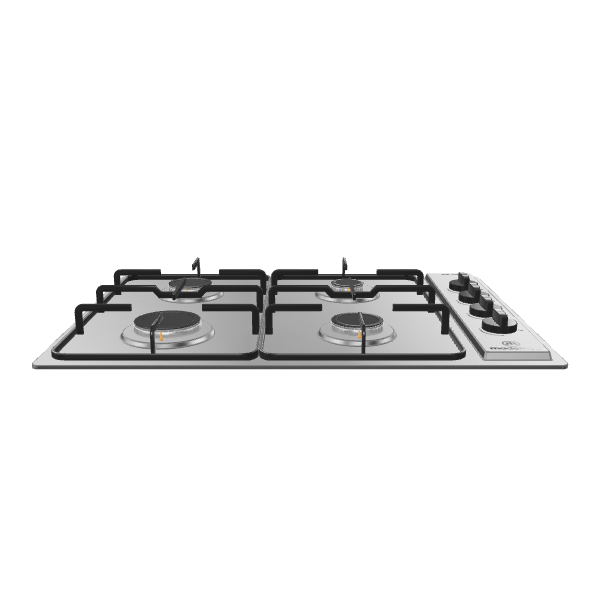Sleek Stainless Steel Gas Cooktop 3D Model - 3D Model
