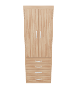 Modern 2 Door 4 Drawer Closet 3D - 3D Model