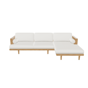Minimalist Wooden Sofa Model - 3D Model
