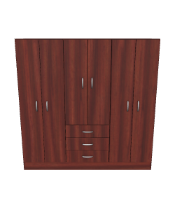 Elegant Wooden Wardrobe 3D Model - Furniture 3D Model