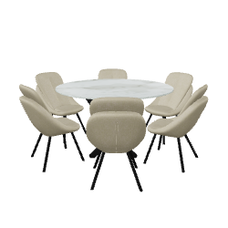 Stylish Dining Table Set 3D - 3D Model