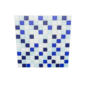 Stylish Blue Mosaic Tile Wall 3D Model - Interior 3D Model
