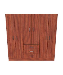 Stylish Wooden Wardrobe 3D Model - Interior 3D Model