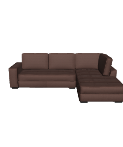 Modern L-Shaped Fabric Sofa 3D Model - Furniture 3D Model