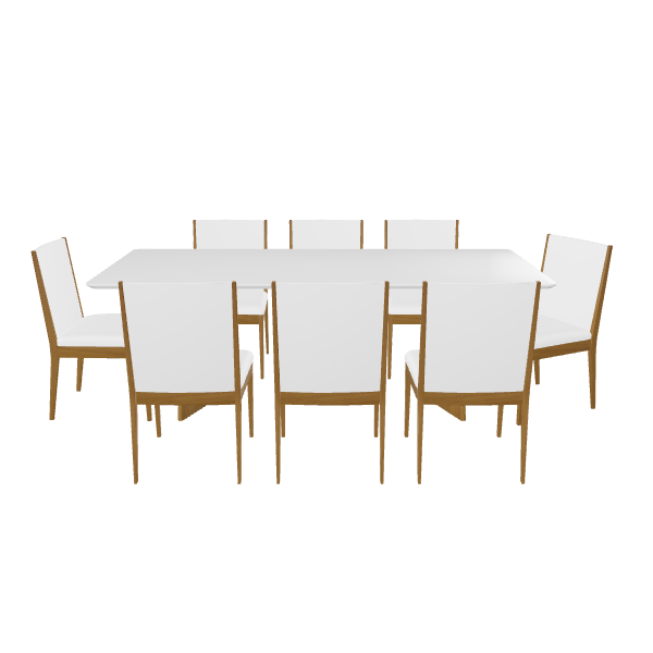 Modern Dining Table Set 3D - 3D Model
