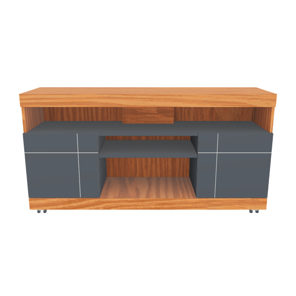 Stylish Wooden Media Console 3D - 3D Model