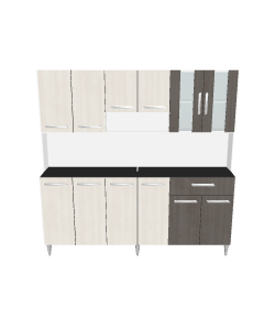 Stylish Kitchen Cabinet Set 3D Model - 3D Model