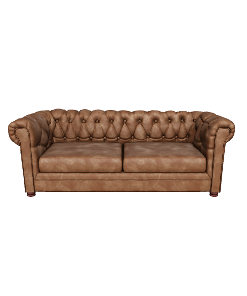 Luxurious Vintage Leather Chesterfield Sofa 3D Model - 3D Model
