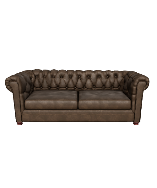 Elegant Vintage Leather Sofa 3D Model - 3D Model