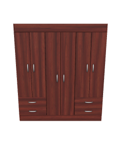 Stylish Wooden Wardrobe Cabinet 3D Model - 3D Model