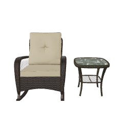 Contemporary Outdoor Lounge Chair and Accent Table 3D Model - Furniture 3D Model