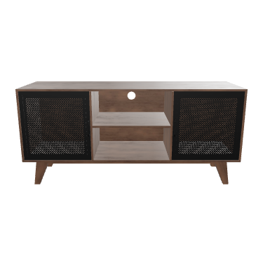 Stylish Wooden Entertainment Center 3D - 3D Model