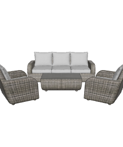 Stylish Outdoor Rattan Sofa Set 3D Model - Furniture 3D Model