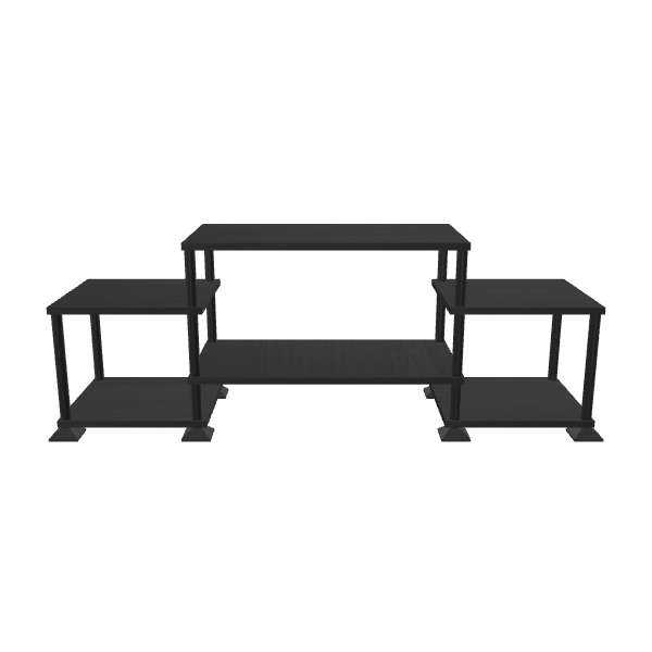 Contemporary Black Multi-Level Display Shelf 3D Model - 3D Model