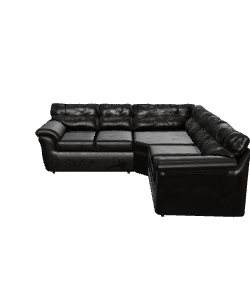 Elegant Black Sectional Sofa 3D - 3D Model