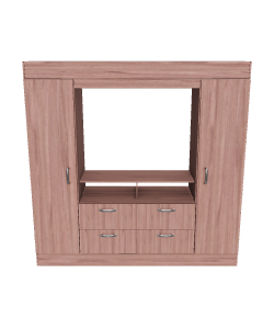 Stylish Modern Wooden Entertainment Center 3D Model - Furniture 3D Model