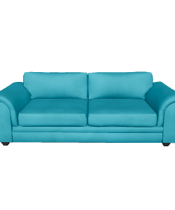 Stylish Modern Teal Sofa 3D Model - Furniture 3D Model