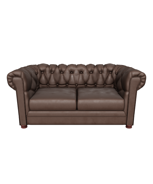 Elegant Vintage Leather Chesterfield Sofa 3D Model - 3D Model