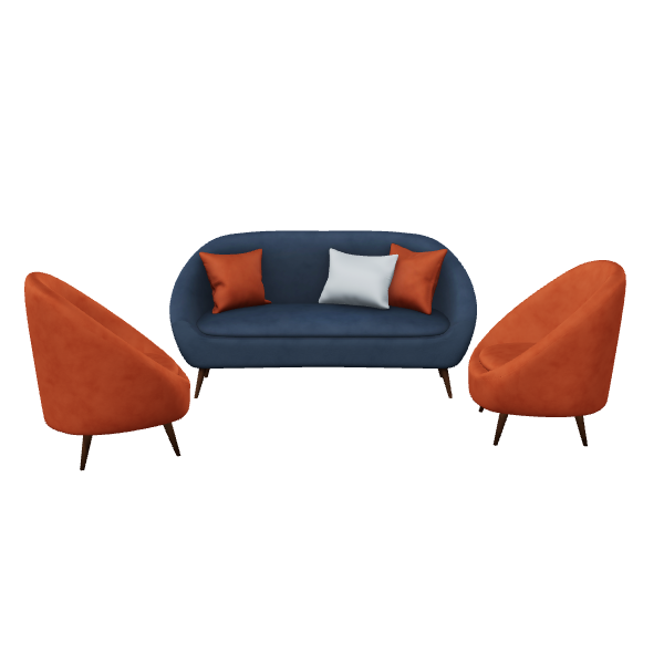 Stylish Modern Sofa Set 3D - 3D Model