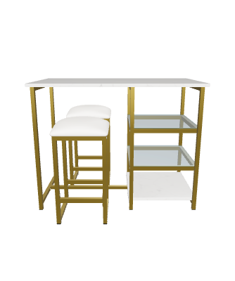 Stylish Modern Bar Table Set - 3D Model