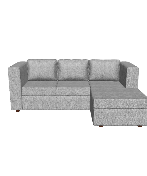 Contemporary L-Shaped Fabric Sofa 3D Model - Furniture 3D Model