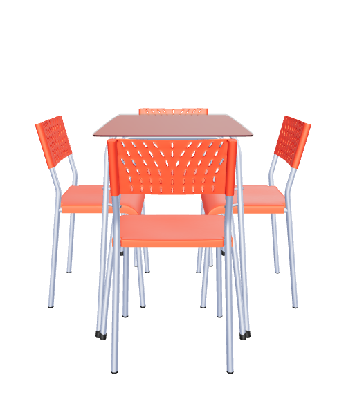 Vibrant Dining Table Set 3D - Furniture 3D Model