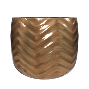 Glossy Chevron Patterned Ceramic Planter 3D Model - Furniture 3D Model