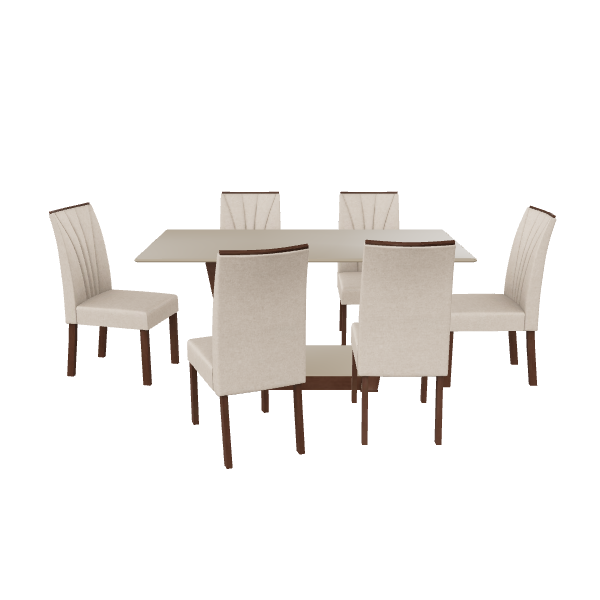 Elegant Rectangular Dining Table Set 3D Model - 3D Model