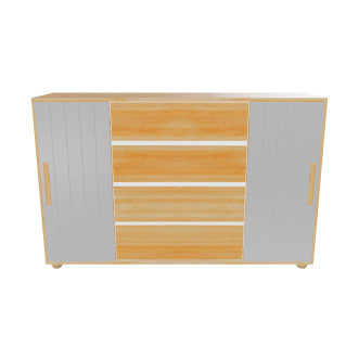 Modern Wooden Storage Cabinet Model - 3D Model