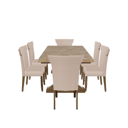 Elegant Dining Table Set 3D - 3D Model