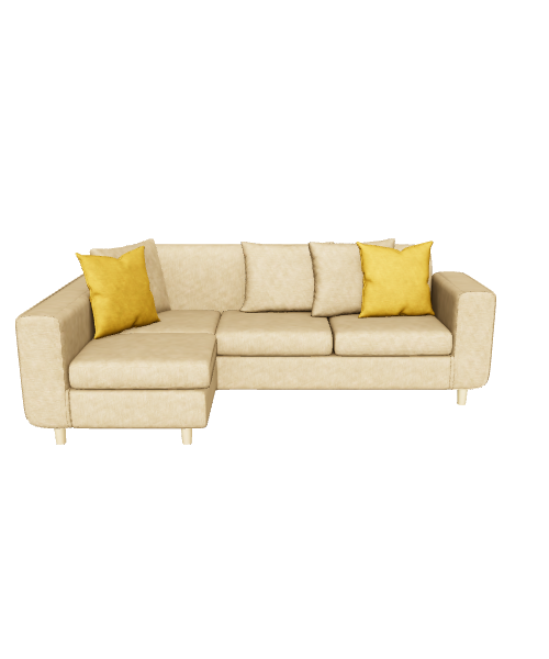 Modern L-Shaped Sofa 3D - 3D Model