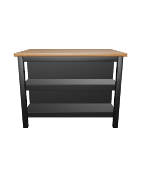Industrial Metal and Wood Storage Table 3D Model - 3D Model